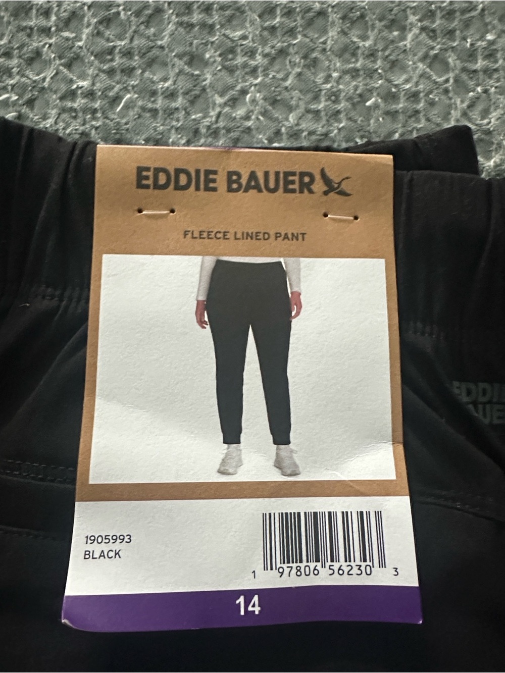 Eddie Bauer Black Fleece-Lined Pants